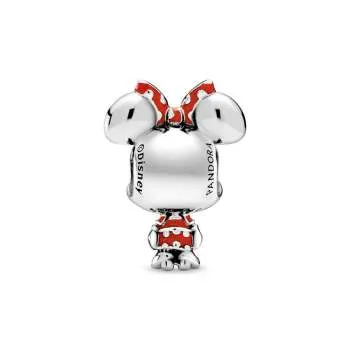 Talisman cu Minnie Mouse de la Disney cu rochiță și fundă cu buline 