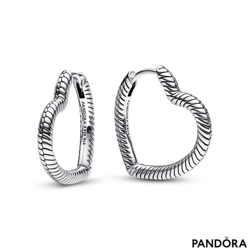 Cercei rotunzi cu talismane cu inimă Pandora Moments | PANDORA